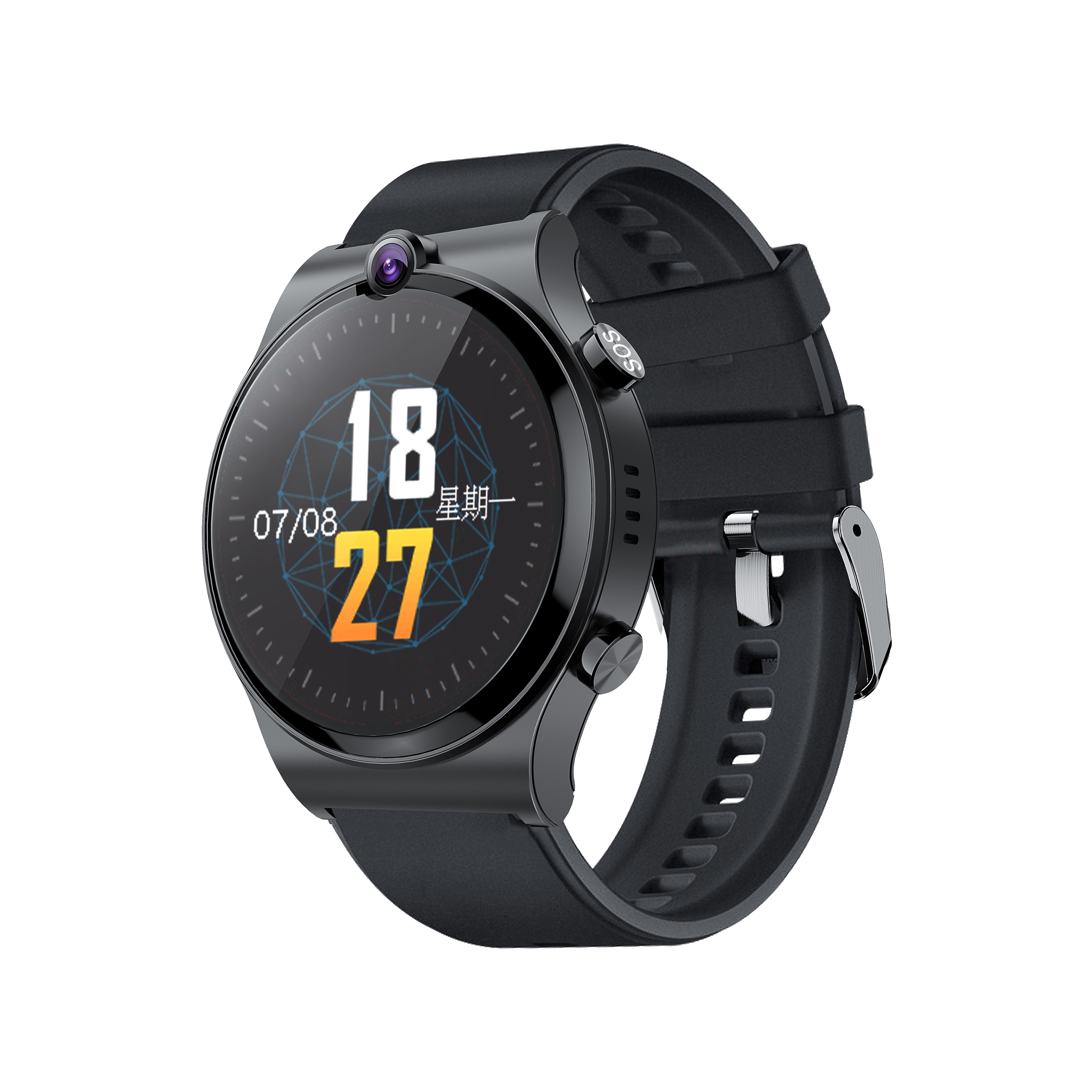 智能圆形4G老人手环